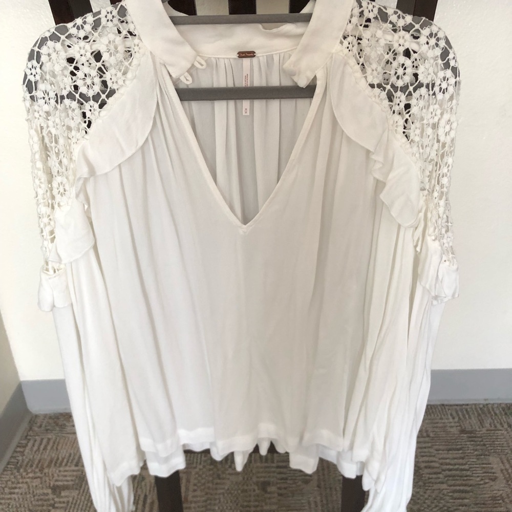White Lace Free People Blouse